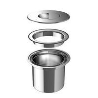 EINBAUABFALLSAMMLER 7 L  - Chromfarben/Edelstahlfarben, Basics, Metall (23,6/20,4/23,6cm) - Blanco