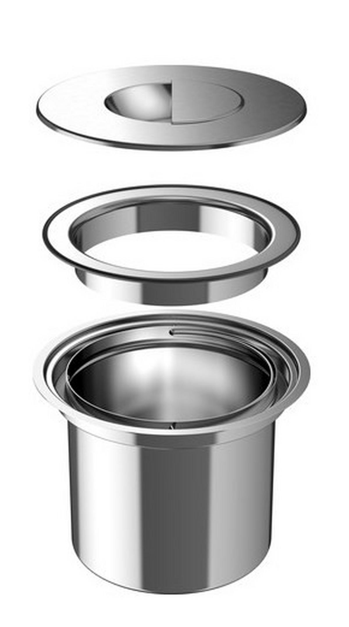 EINBAUABFALLSAMMLER 7 L  - Chromfarben/Edelstahlfarben, Basics, Metall (23,6/20,4/23,6cm) - Blanco