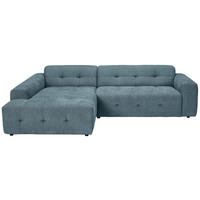 ECKSOFA in Flachgewebe Petrol  - Petrol/Schwarz, Konventionell, Kunststoff/Textil (189/292cm) - Carryhome