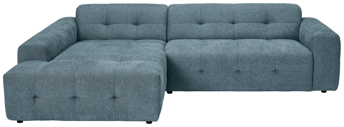 ECKSOFA in Flachgewebe Petrol  - Petrol/Schwarz, Konventionell, Kunststoff/Textil (189/292cm) - Carryhome