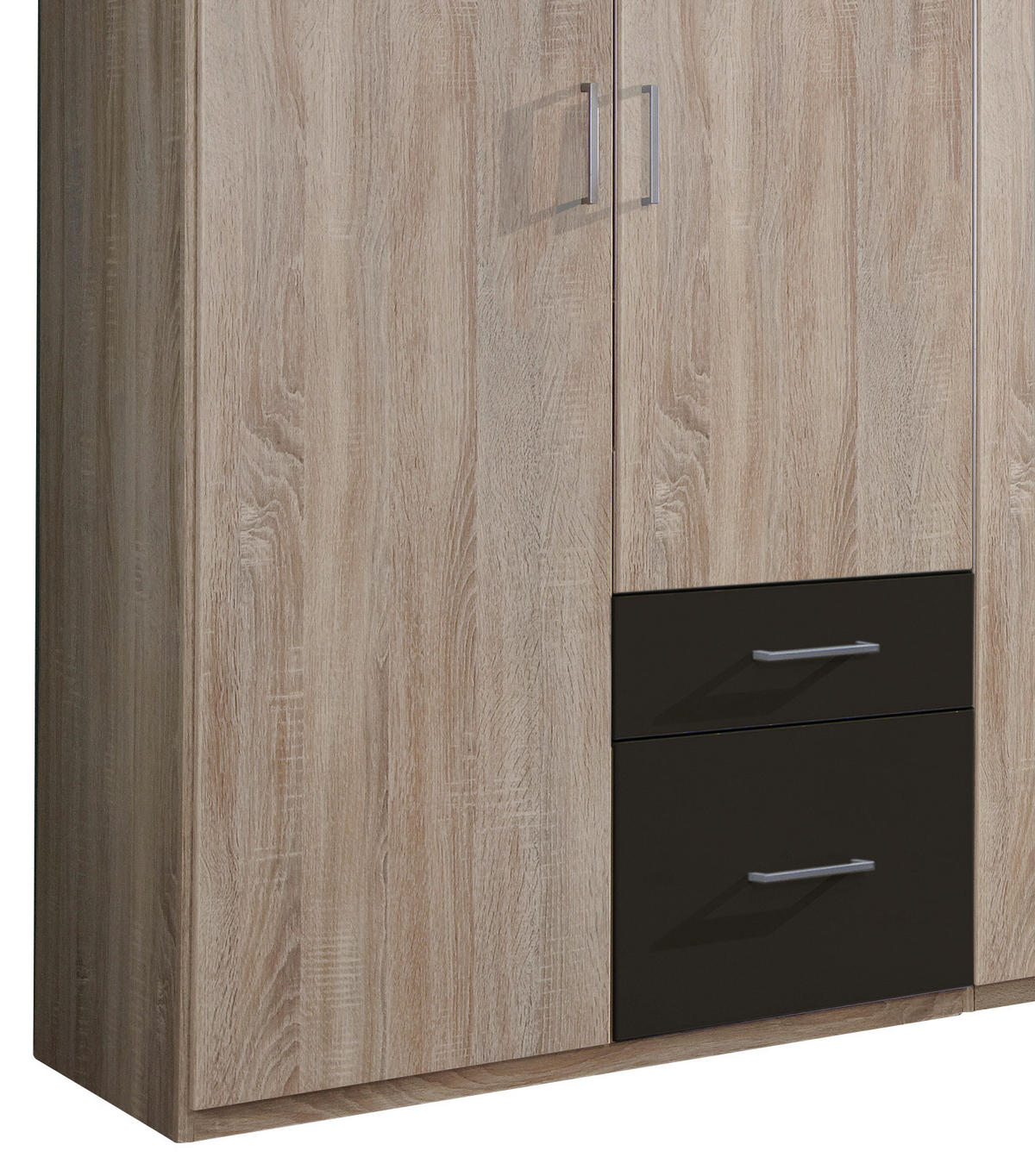 DREHTÜRENSCHRANK 270/210/58 cm 6-türig Graphitfarben, Eichefarben  - Eichefarben/Silberfarben, Design, Glas/Holzwerkstoff (270/210/58cm) - MID.YOU