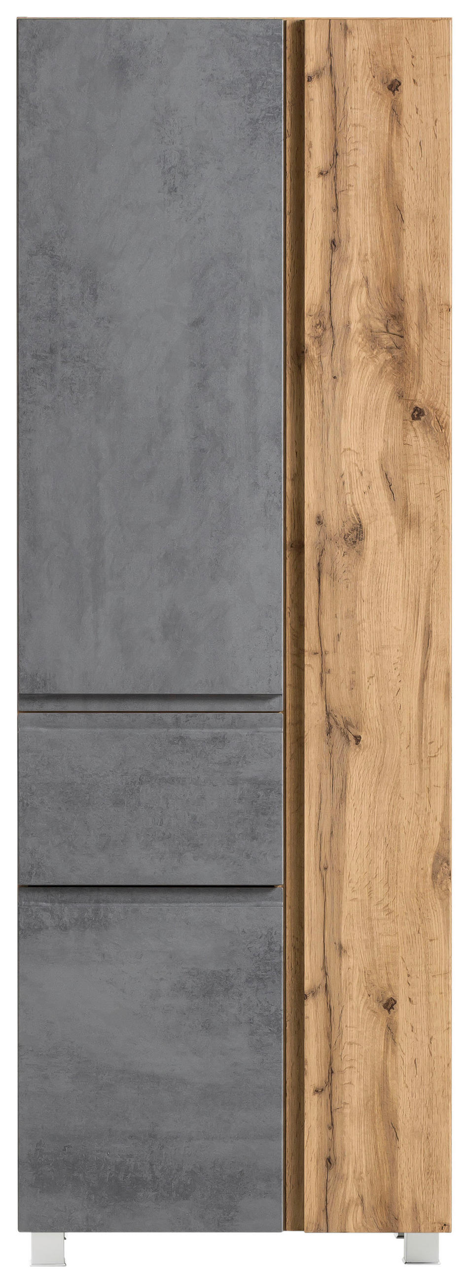 HOCHSCHRANK 65/180/35 cm  - Eiche Wotan/Hellgrau, Modern, Holzwerkstoff (65/180/35cm) - Held