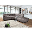 ECKSOFA Grau Flachgewebe  - Schwarz/Grau, MODERN, Kunststoff/Textil (235/275cm) - Landscape