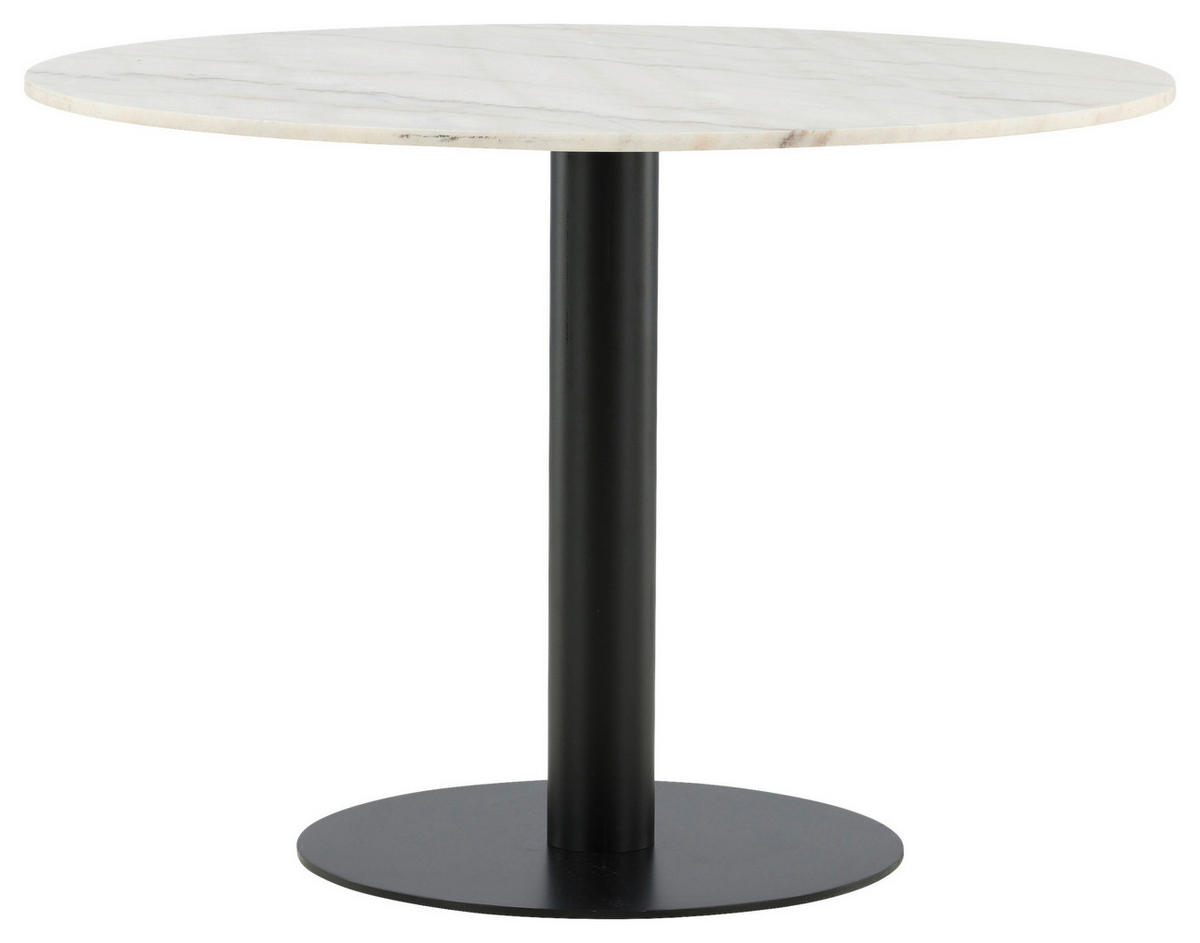 MATBORD i metall, sten 106/106/75 cm   - vit/svart, Design, metall/sten (106/106/75cm) - Livetastic