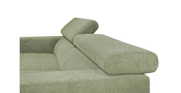 ECKSOFA in Webstoff Olivgrün  - Schwarz/Olivgrün, KONVENTIONELL, Textil/Metall (182/279cm) - Hom`in