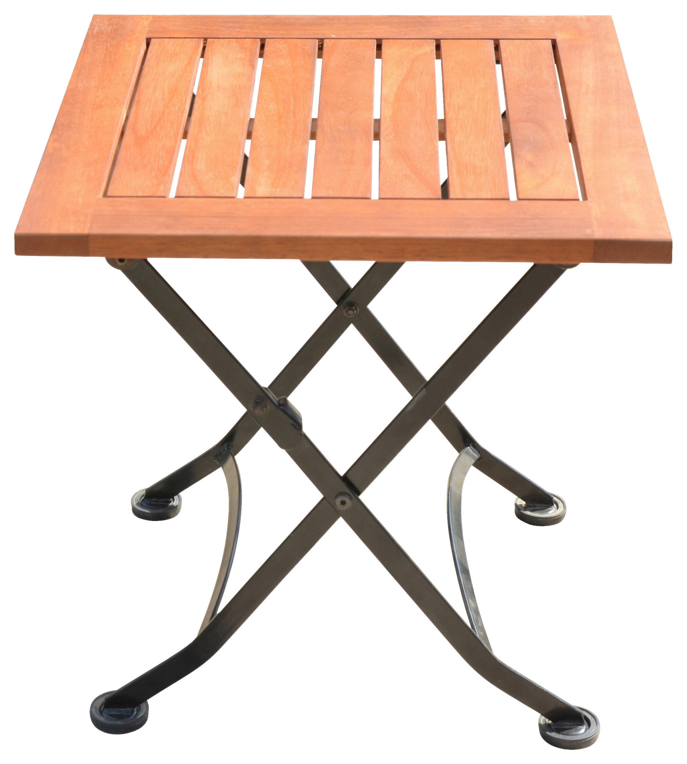 GARTENBEISTELLTISCH 45/45/45 cm Holz, Metall  - Schwarz/Braun, MODERN, Holz/Metall (45/45/45cm) - Gardenson