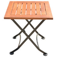 GARTENBEISTELLTISCH 45/45/45 cm Holz, Metall  - Schwarz/Braun, MODERN, Holz/Metall (45/45/45cm) - Gardenson