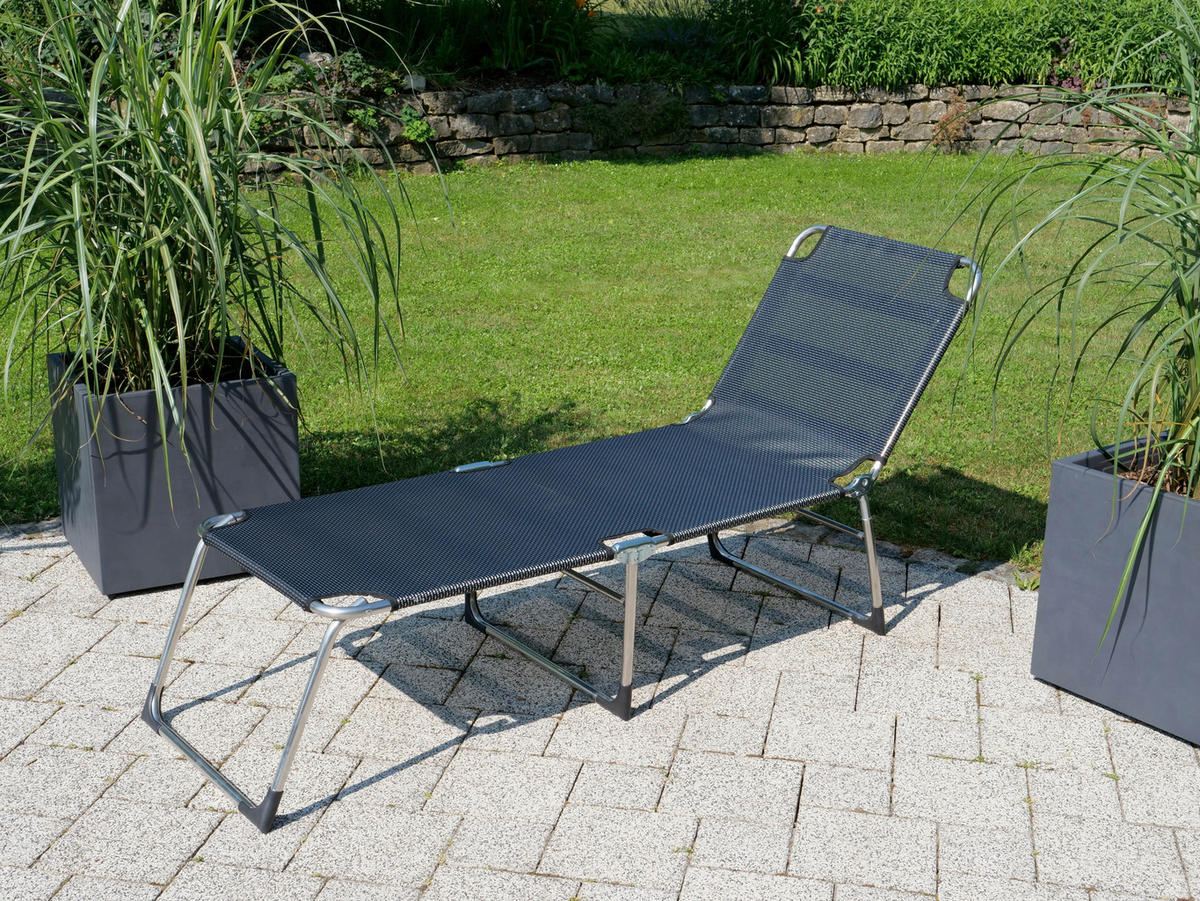 DREIBEINLIEGE 191/38/58 cm  - Dunkelgrau/Anthrazit, KONVENTIONELL, Textil/Metall (191/38/58cm)