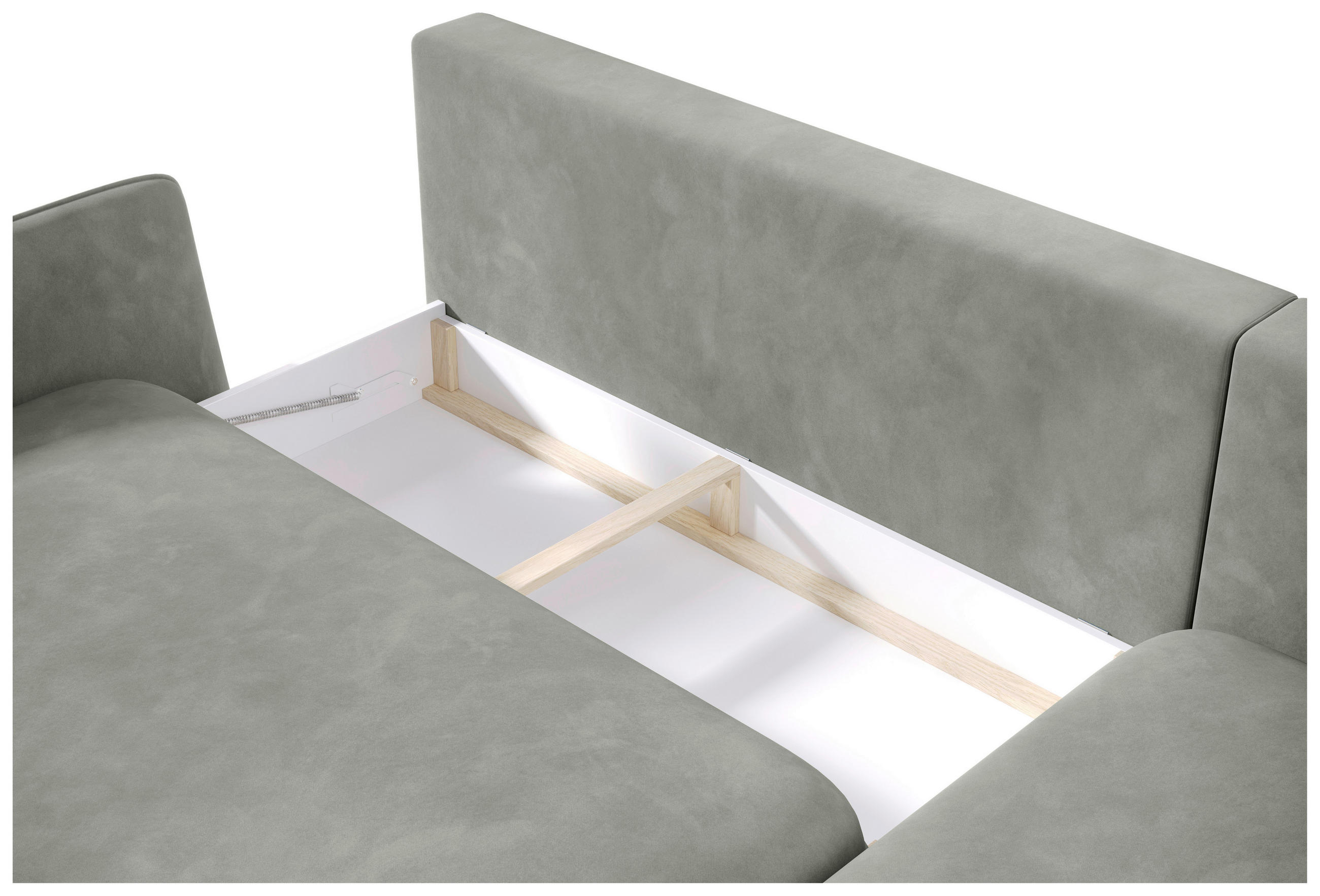 Thumbnail - Welnova Ecksofa, Olivgrün, Textil, 4-Sitzer, Füllung: Schaumstoff, Ottomane links, L-Form, 260x167 cm, Fsc, Made in EU, ...