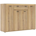 SCHUHSCHRANK 136/100/38 cm  - Eichefarben/Schwarz, KONVENTIONELL, Holzwerkstoff (136/100/38cm) - Xora