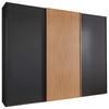 SCHWEBETÜRENSCHRANK 300/236/67 cm 3-türig Graphitfarben, Eiche Bianco  - Eiche Bianco/Graphitfarben, Design, Holz/Holzwerkstoff (300/236/67cm) - Novel