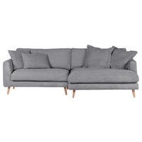 ECKSOFA Amaro in Cord Grau  270/140 cm  - Naturfarben/Grau, ROMANTIK / LANDHAUS, Holz/Textil (270/140cm) - Landscape