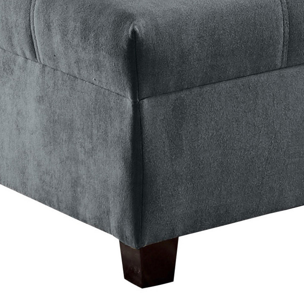 ECKSOFA inkl. Hocker in Mikrovelours Anthrazit  - Anthrazit/Schwarz, Basics, Holzwerkstoff/Kunststoff (248/176cm) - MID.YOU