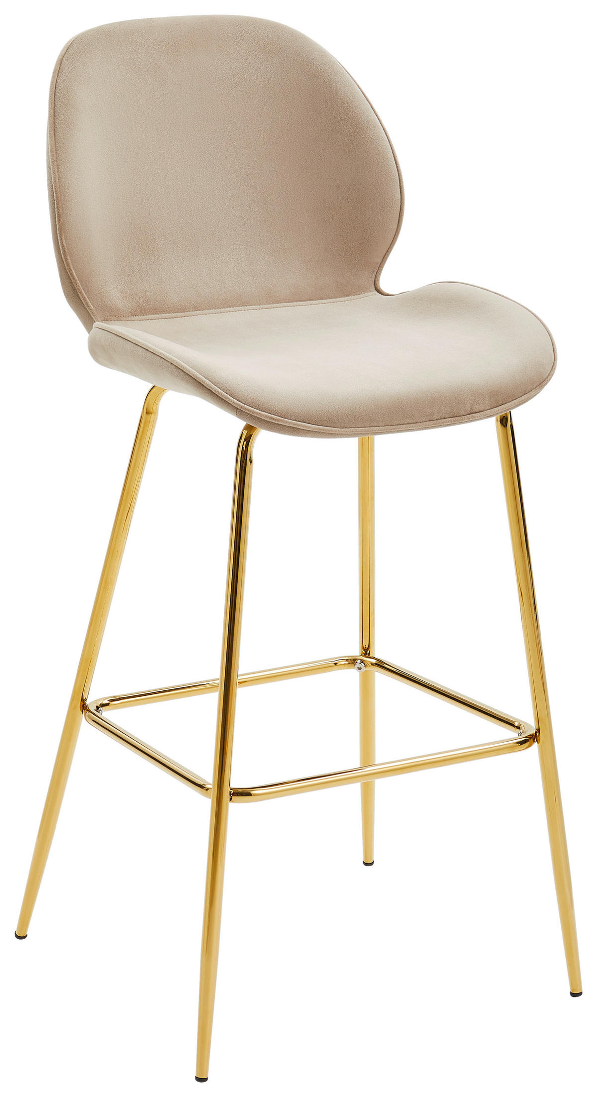 BARHOCKER in Taupe, Goldfarben  - Taupe/Goldfarben, MODERN, Holz/Textil (47/104/55cm) - Livetastic