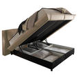 BOXBETT 180/200 cm,  in Kaschmir, gepolstertes Kopfteil, Bettkasten, Matratzen, H3 + H4 = fest + sehr fest  - Kaschmir/Schwarz, Design, Kunststoff/Textil (180/200cm) - Esposa