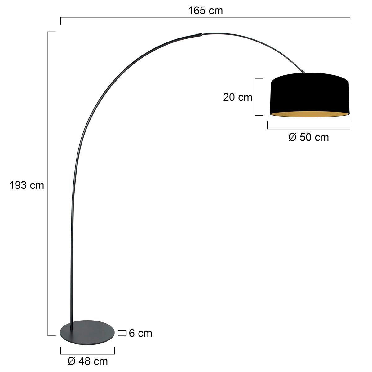STEHLEUCHTE - Schwarz, Trend, Textil/Metall (50/240/230cm)