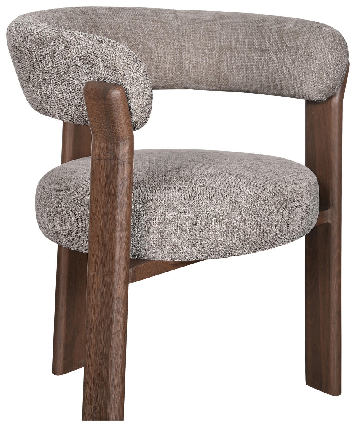 ARMLEHNSTUHL   Webstoff  Hellbraun, Walnussfarben  - Hellbraun/Walnussfarben, MODERN, Textil/Metall (62/74/56,5cm) - Livetastic