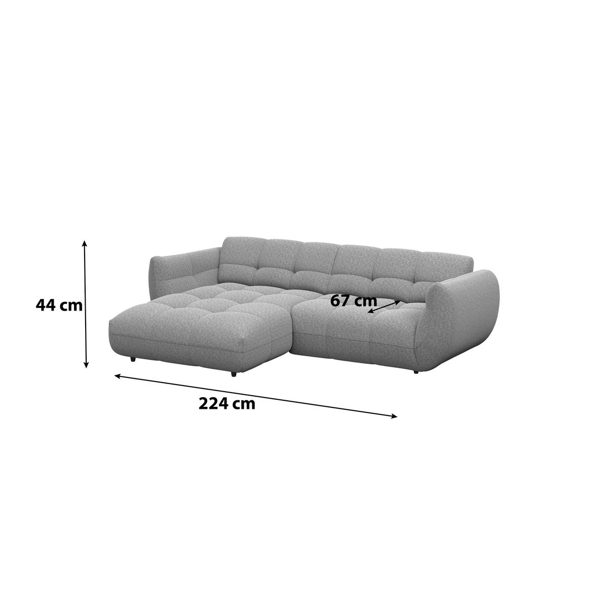 ECKSOFA Beige Chenille  - Dunkelgrün/Beige, Trend, Kunststoff/Textil (178/280cm) - MID.YOU
