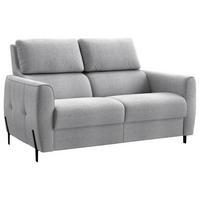 2-SITZER-SOFA Plüsch Grau  - Schwarz/Grau, Design, Textil/Metall (149/91/101cm) - Stylife