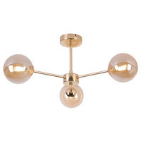 DECKENLEUCHTE 62/62/25 cm   - Bernsteinfarben, Trend, Glas/Metall (62/62/25cm) - Novel
