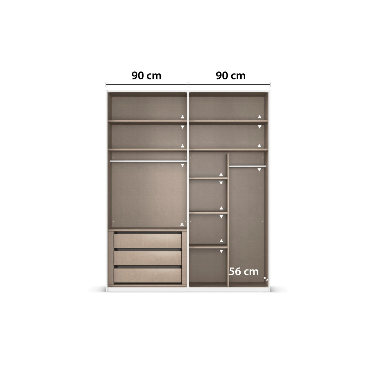 SCHWEBETÜRENSCHRANK 181/223/68 cm 2-türig Schwarz, Eiche Artisan  - Eichefarben/Schwarz, Design, Glas/Holzwerkstoff (181/223/68cm) - Xora