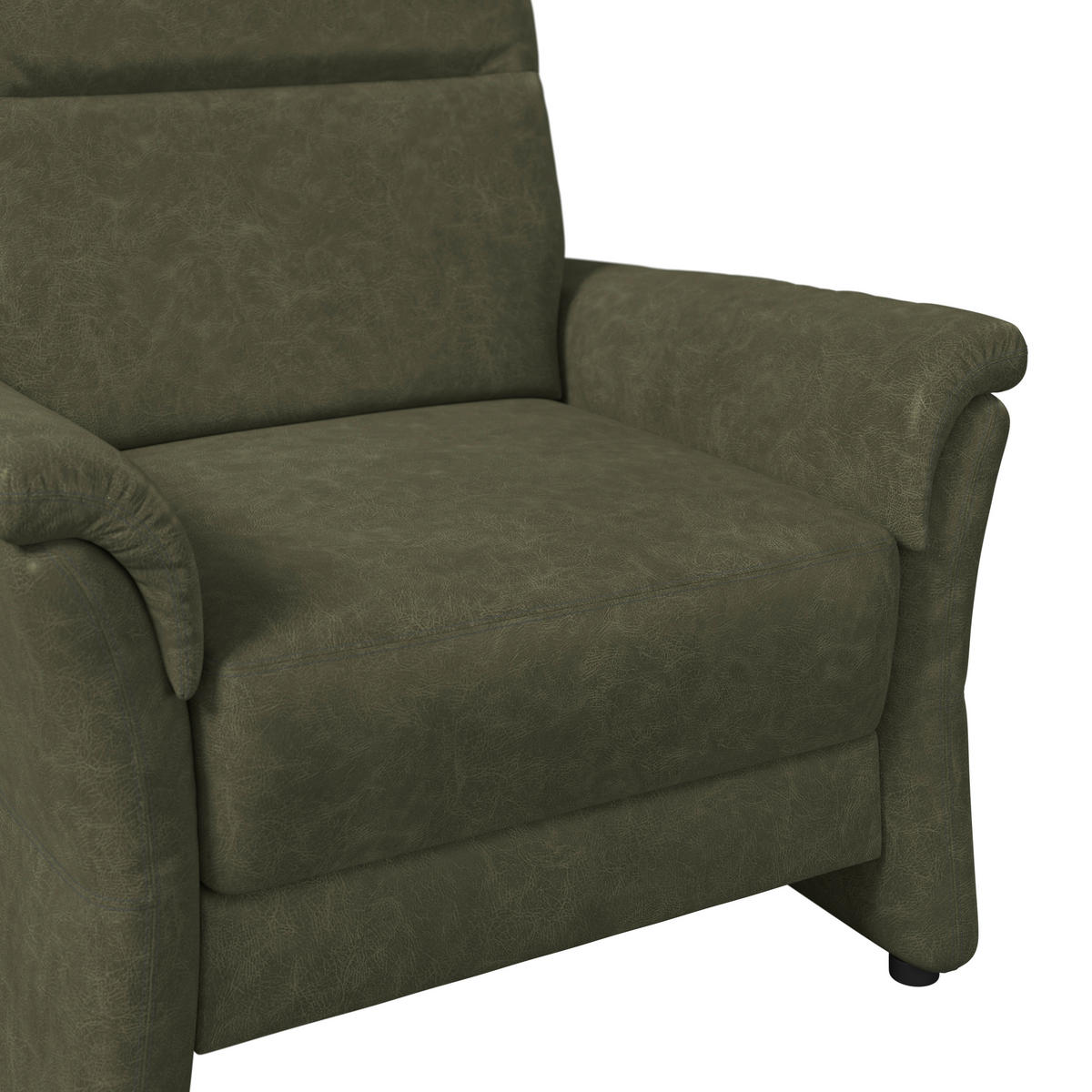 SESSEL Mikrofaser Olivgrün  - Schwarz/Olivgrün, Konventionell, Kunststoff/Textil (104/98/91cm) - Elegando