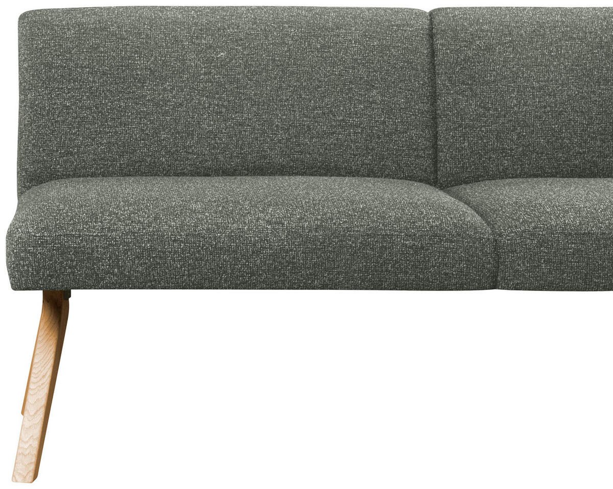 ECKBANK Holz, Textil Graugrün  - Eichefarben/Graugrün, Konventionell, Holz/Textil (218/172cm) - Linea Natura