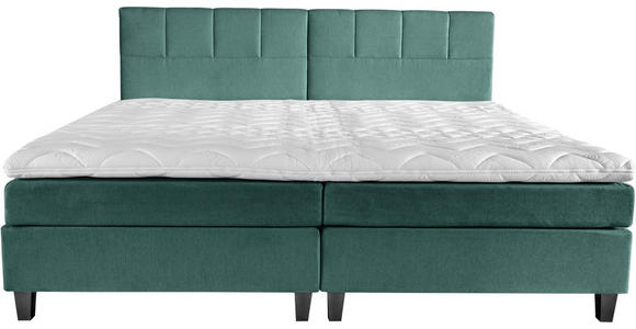 BOXSPRINGBETT 240/200 cm  in Blau, Grün  - Wengefarben/Blau, Trend, Holz/Textil (240/200cm) - Esposa