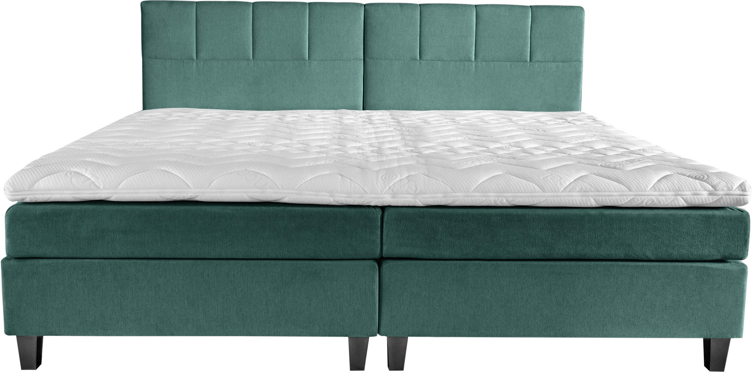 BOXSPRINGBETT 240/200 cm  in Blau, Grün  - Wengefarben/Blau, Trend, Holz/Textil (240/200cm) - Esposa