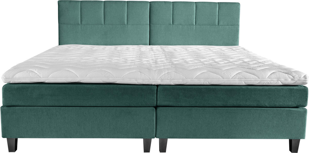 BOXSPRINGBETT 240/200 cm  in Blau, Grün  - Wengefarben/Blau, Trend, Holz/Textil (240/200cm) - Esposa