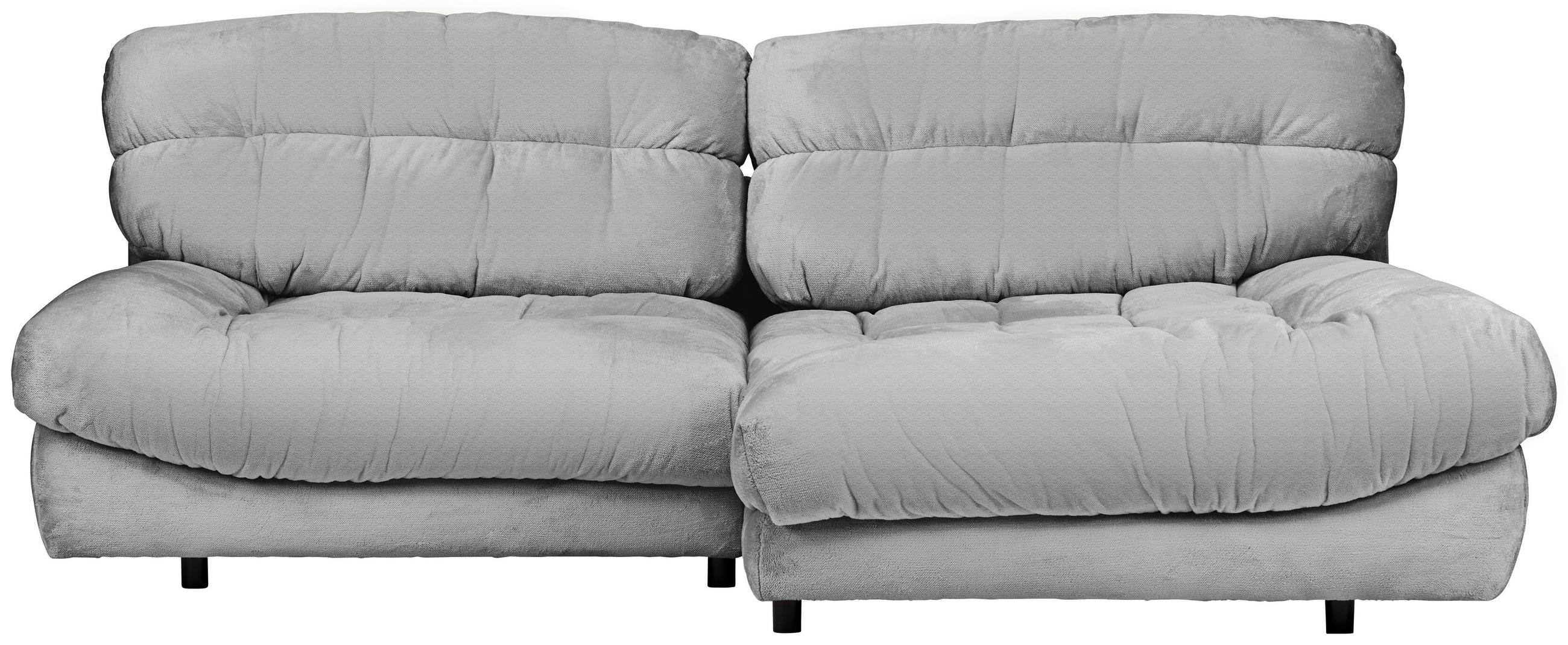 HÖRNSOFFA i plysch silver  - silver/svart, Klassisk, textil/plast (265/170cm) - MID.YOU