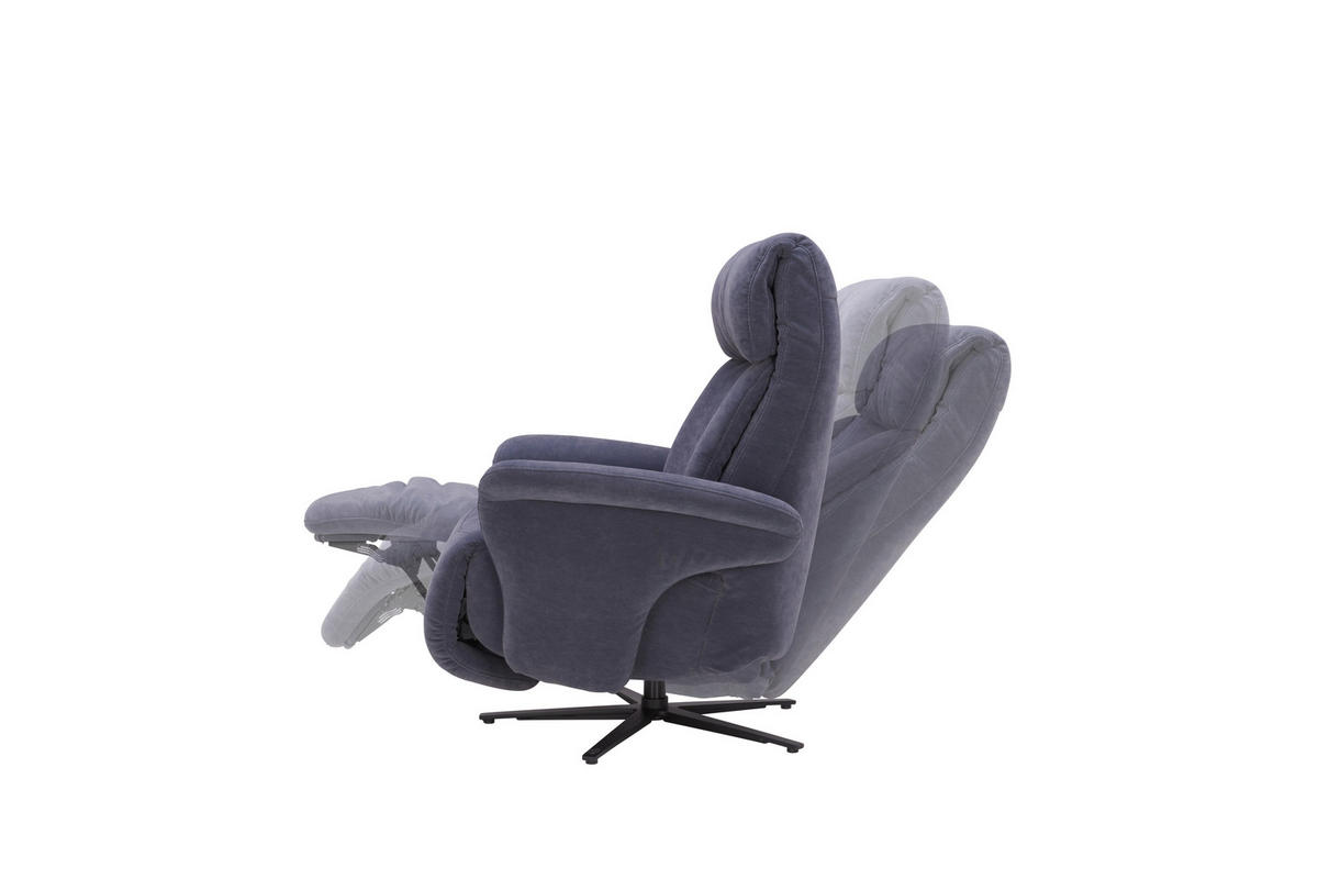 RELAXSESSEL in Textil Blau  - Blau/Anthrazit, Design, Textil/Metall (86/109/90cm) - Himolla