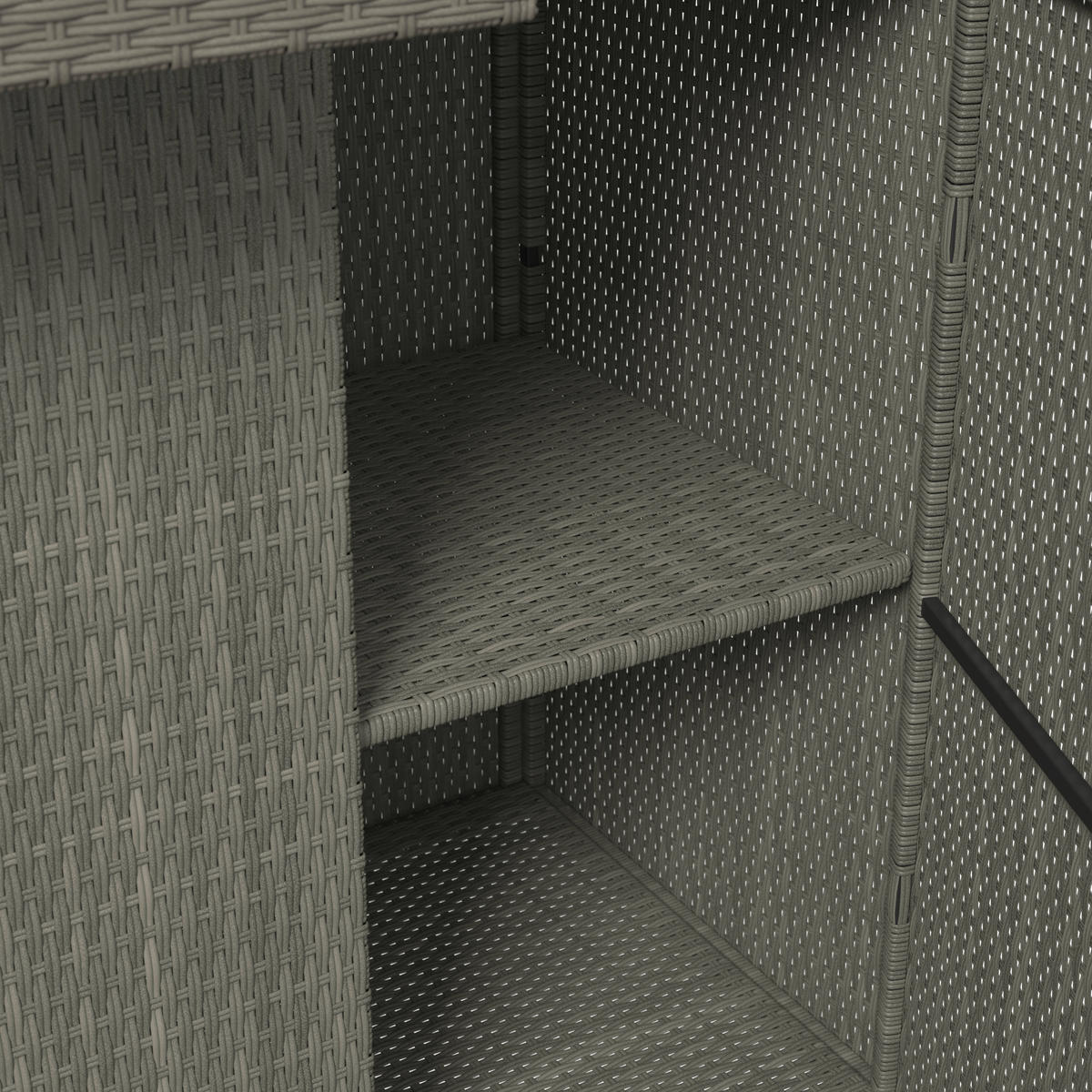 GARTENKOMMODE 55/113/90 cm  - Silberfarben/Grau, MODERN, Kunststoff/Metall (55/113/90cm) - Ambia Garden