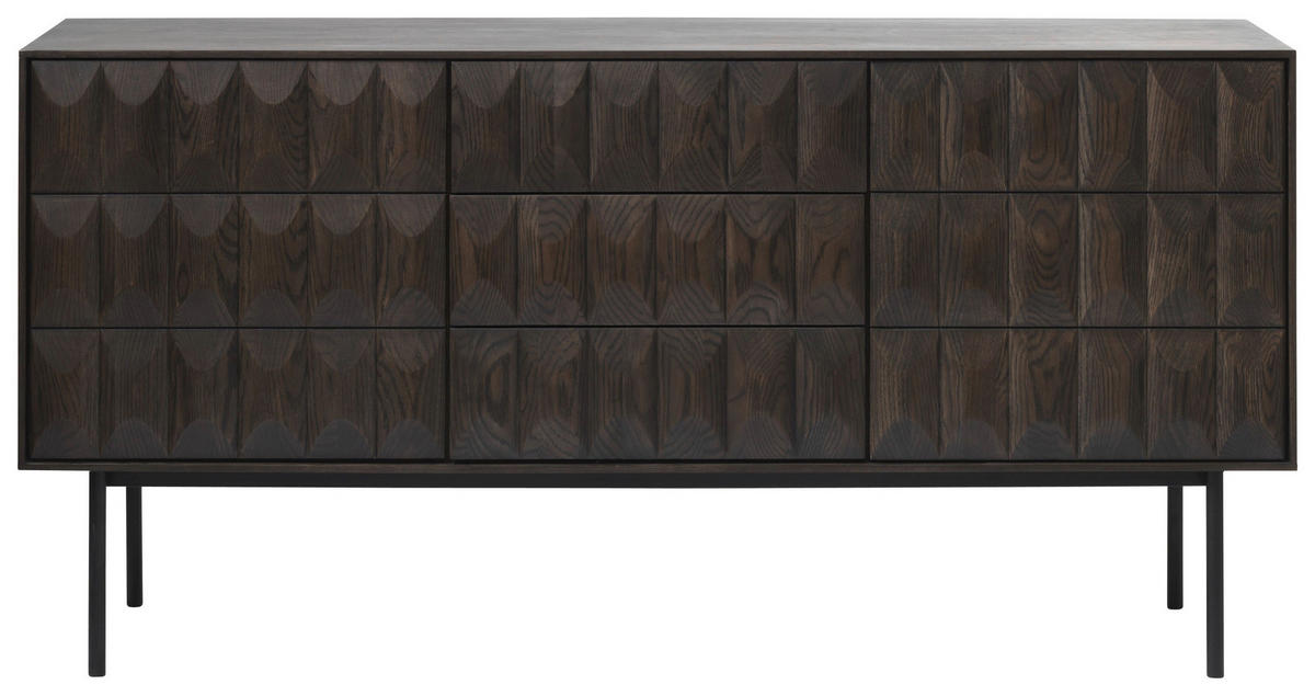 SIDEBOARD Dunkelbraun  160/79/45 cm  - Dunkelbraun/Schwarz, Trend, Holzwerkstoff/Metall (160/79/45cm) - Novel