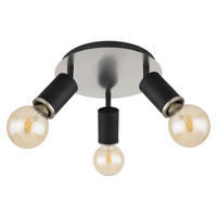 REFLEKTOR  JOSEBA      28/18 cm       - črna/barve niklja, Basics, kovina/les (28/18cm) - Globo