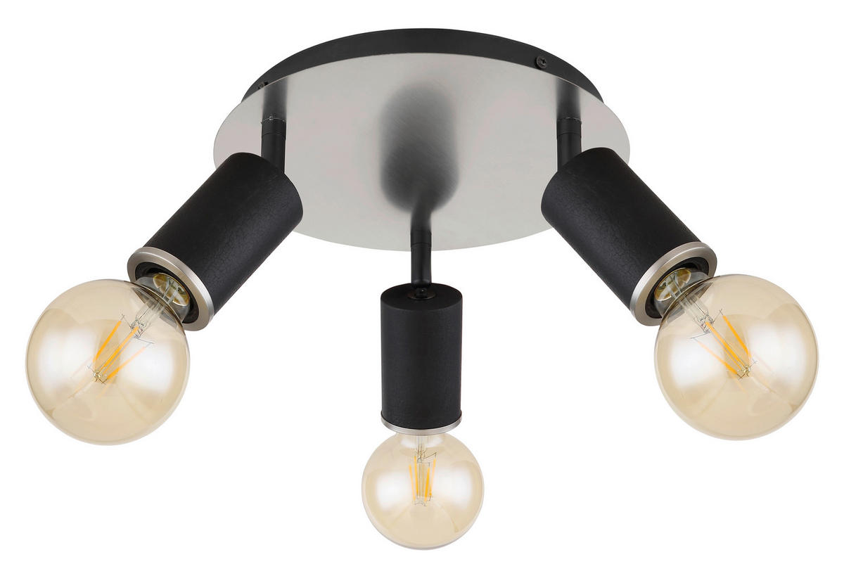 REFLEKTOR  JOSEBA      28/18 cm       - črna/barve niklja, Basics, kovina/les (28/18cm) - Globo