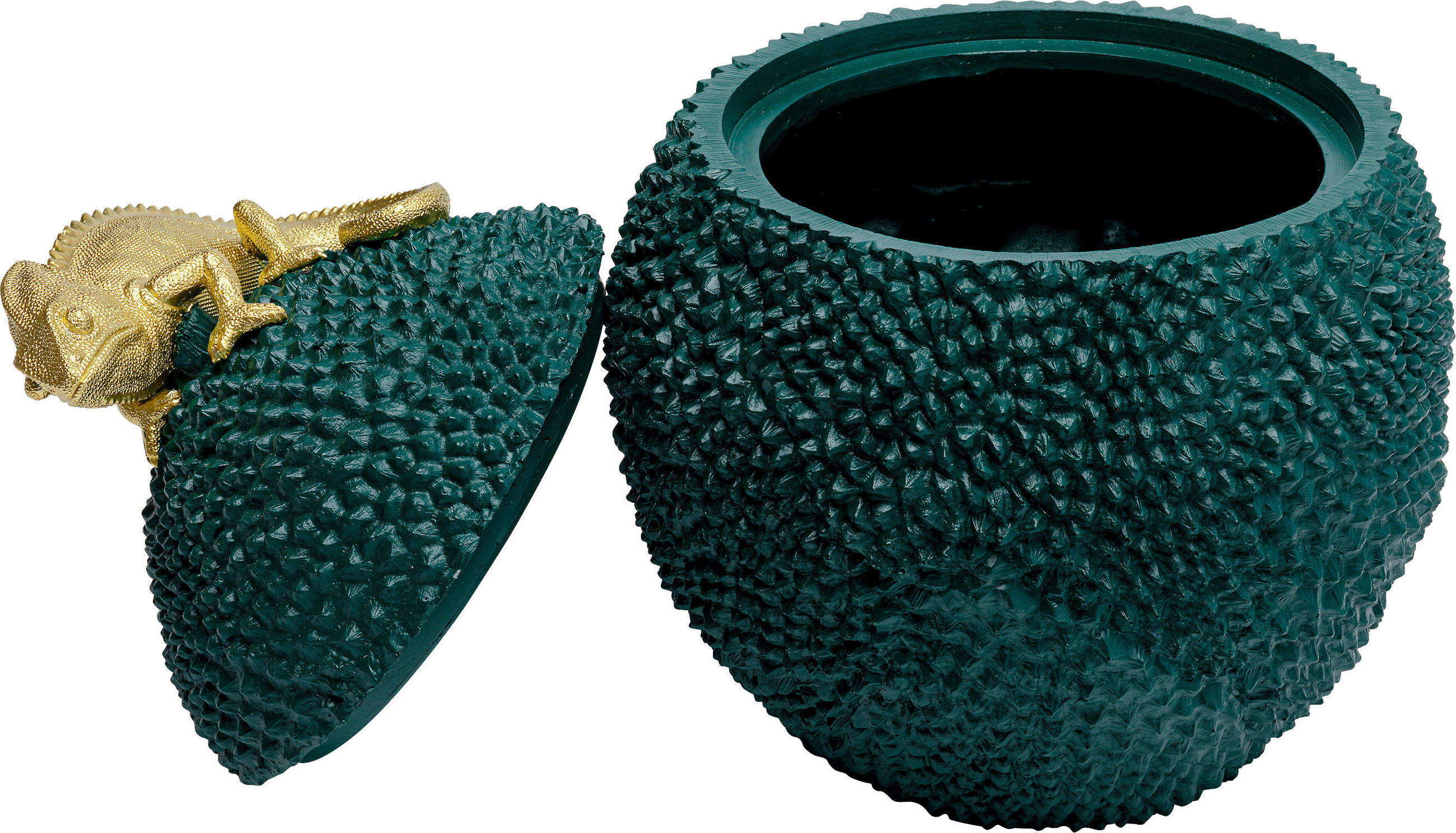 DEKODOSE - Dunkelgrün/Goldfarben, Design, Kunststoff (25/34/25cm) - Kare-Design