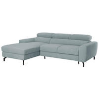 ECKSOFA Chenille Blaugrau  - Blaugrau/Schwarz, Design, Textil/Metall (177/226cm) - Livetastic