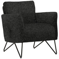 SESSEL in Chenille, Mikrofaser Anthrazit  - Anthrazit/Schwarz, Design, Textil/Metall (68/78/76cm) - Johann Jakob
