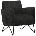 SESSEL in Chenille, Mikrofaser Anthrazit  - Anthrazit/Schwarz, Design, Textil/Metall (68/78/76cm) - Johann Jakob