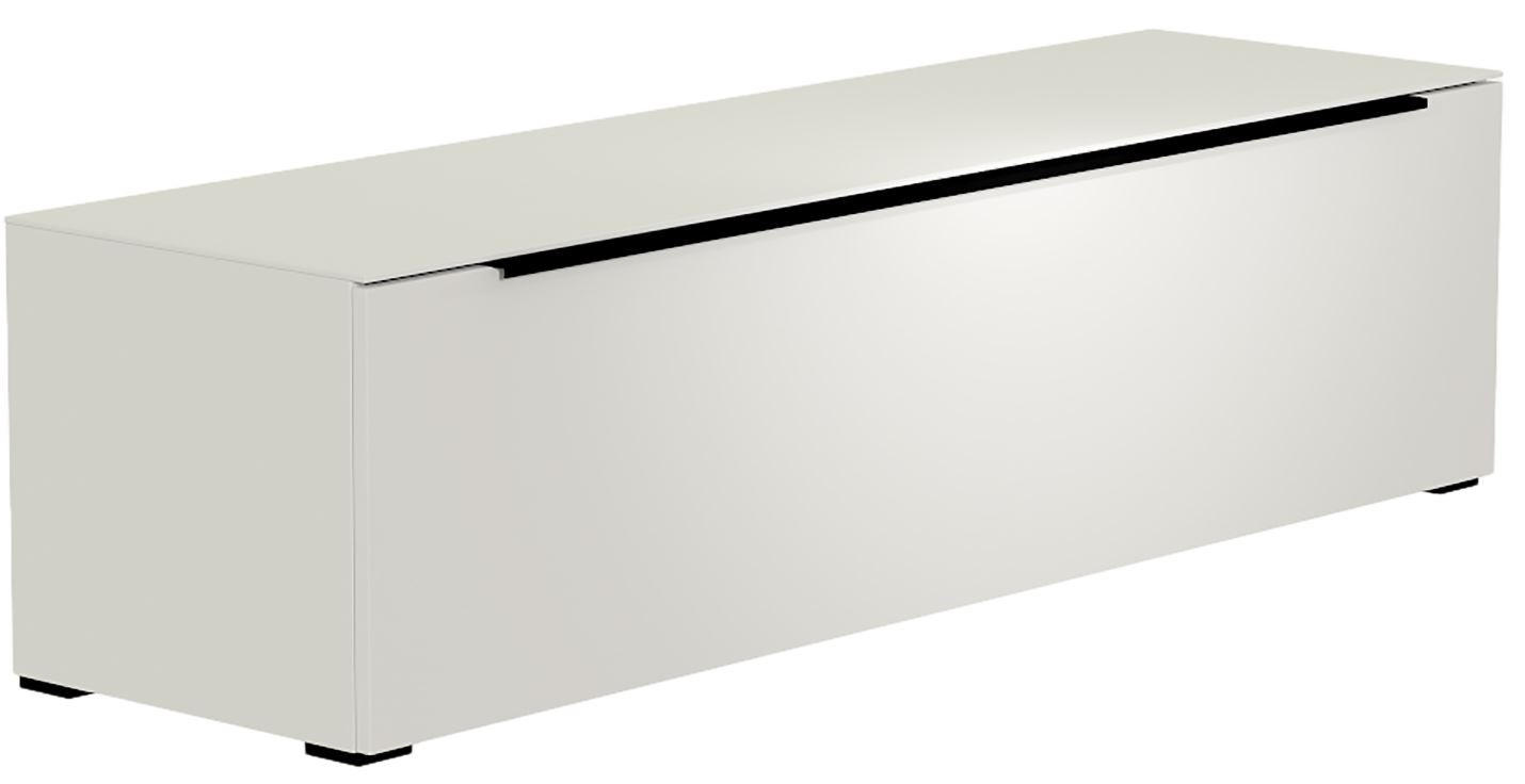 LOWBOARD Schwarz, Weiß  160/43/45 cm  - Schwarz/Weiß, Design, Glas/Holzwerkstoff (160/43/45cm) - Moderano