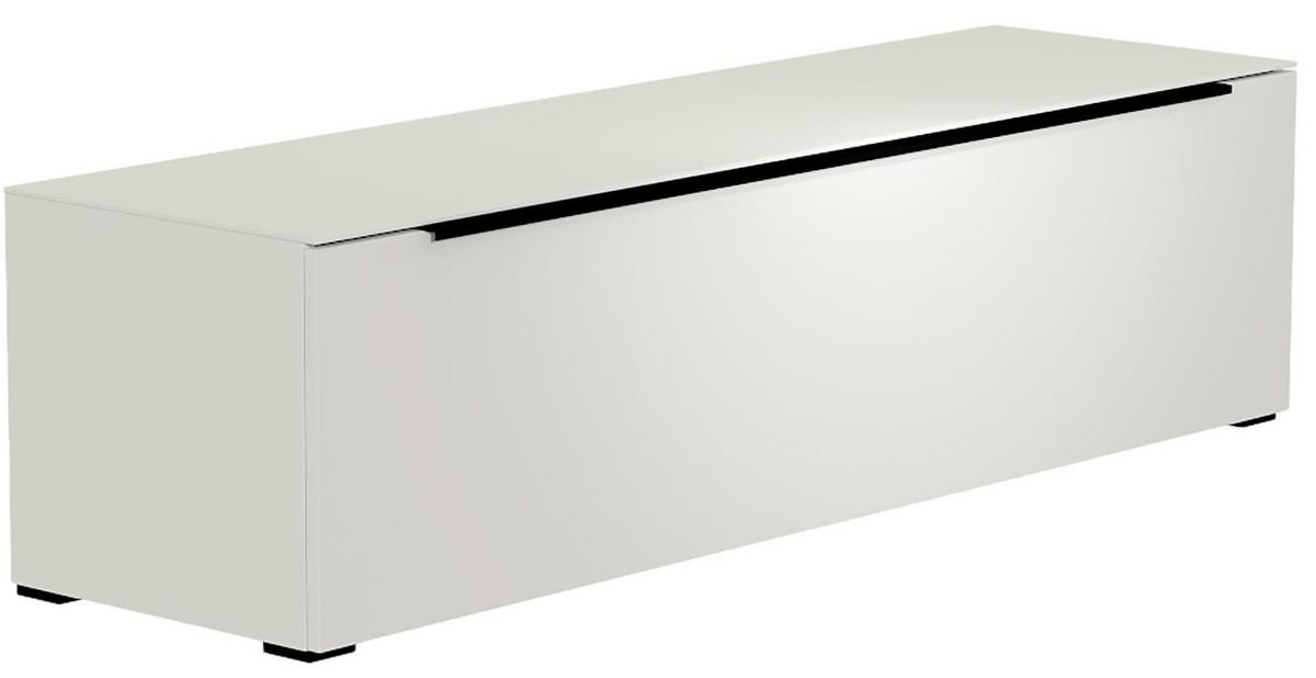 LOWBOARD  in 160/43/45 cm  - Schwarz/Weiß, Design, Glas/Holzwerkstoff (160/43/45cm) - Moderano