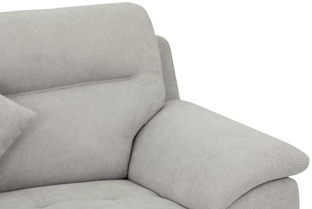 BOXSPRINGSOFA in Textil Grau  - Schwarz/Grau, KONVENTIONELL, Textil/Metall (215/92/94cm) - Livetastic