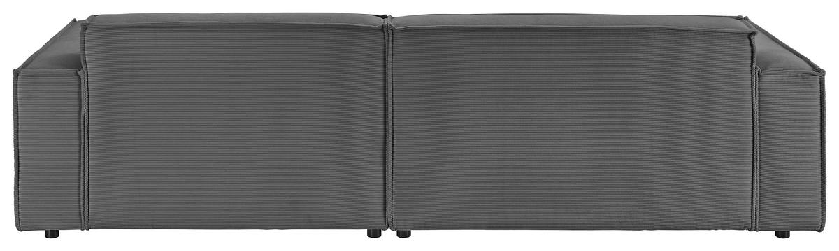 ECKSOFA in Feincord Anthrazit  - Anthrazit/Schwarz, Konventionell, Kunststoff/Textil (276/168cm) - Hom`in