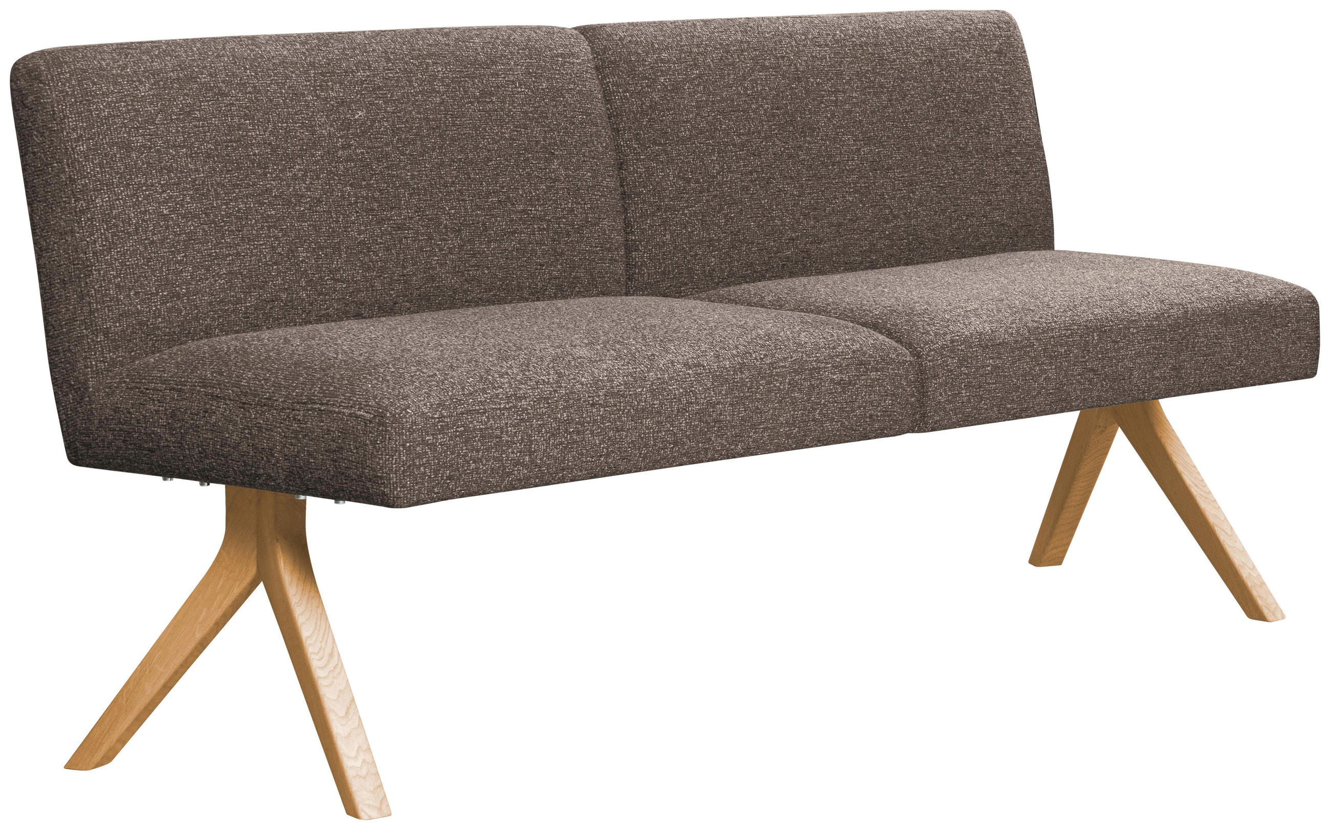 SITZBANK 160/85/69 cm Webstoff Braun Eiche vollmassiv  - Eichefarben/Braun, KONVENTIONELL, Holz/Textil (160/85/69cm) - Linea Natura