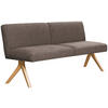 SITZBANK 160/85/69 cm Webstoff Braun Eiche vollmassiv  - Eichefarben/Braun, KONVENTIONELL, Holz/Textil (160/85/69cm) - Linea Natura