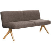 SITZBANK 160/85/69 cm Webstoff Braun Eiche vollmassiv  - Eichefarben/Braun, KONVENTIONELL, Holz/Textil (160/85/69cm) - Linea Natura