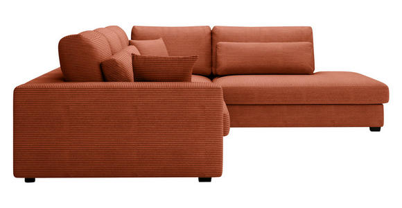 ECKSOFA Terracotta Cord  - Terracotta/Schwarz, KONVENTIONELL, Kunststoff/Textil (314/250cm) - Carryhome