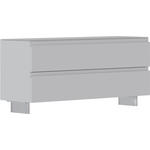 GARDEROBENBANK  in 110/49/33 cm  - Alufarben/Weiß, Design, Glas/Metall (110/49/33cm) - Moderano