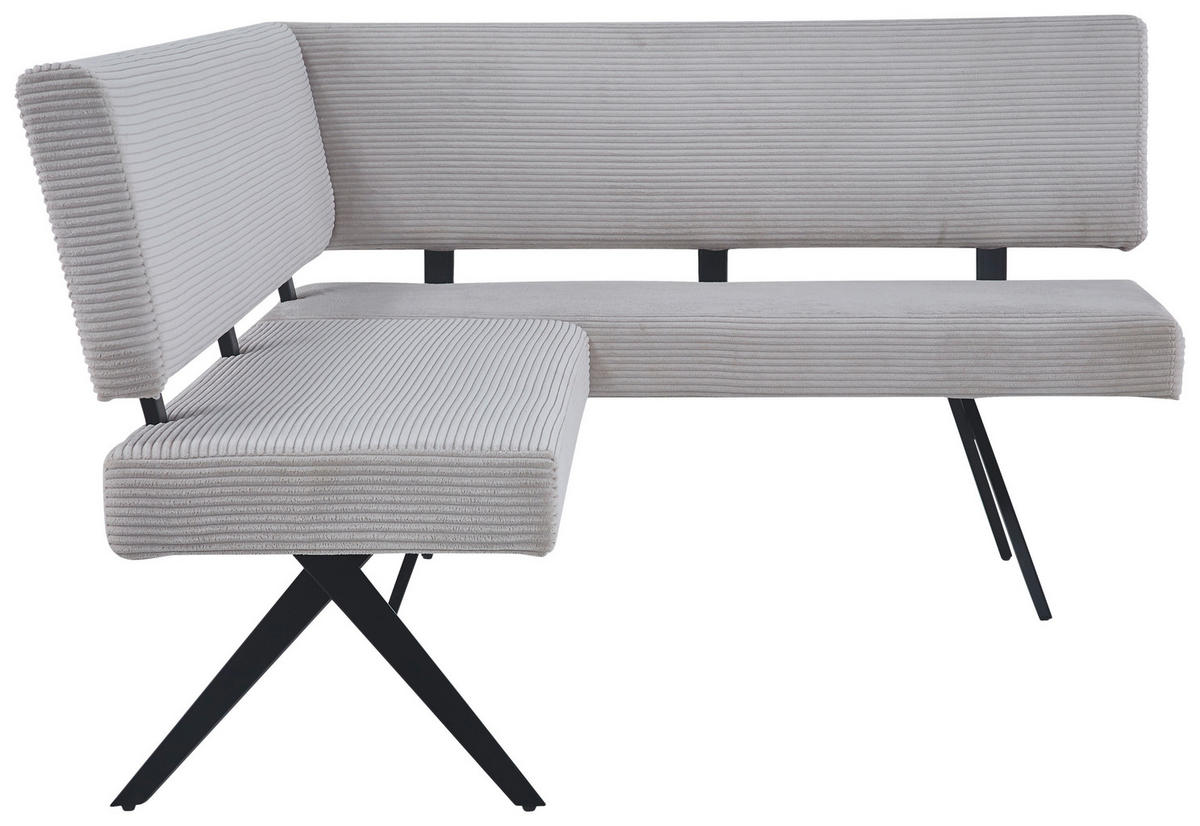 ECKBANK 190/150 cm  in Beige  - Beige/Schwarz, KONVENTIONELL, Textil/Metall (190/150cm) - MID.YOU